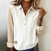 Herbstliches Basic Color Block Langarmshirt - Stil trifft Komfort