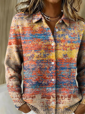 Bunter Winter Cardigan Damen warm kuschelig multicolor S–5XL