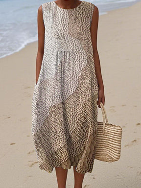 Türkis Midi Kleid Winterchic ärmellos casual Strandlook