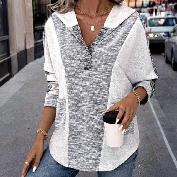 Chic Long Sleeve Color Block Sweatshirt - Herbsts-Frische für Ihren Kleiderschrank