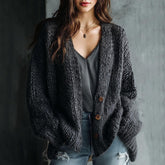 Herbstlicher Grey Long Sleeve Cardigan – Eleganz & Komfort in Einem