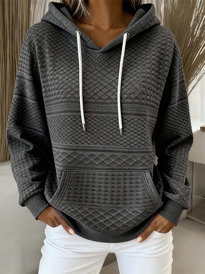 Damen Winter Hoodie Dunkelgrau Kuschelig Warm S-5XL