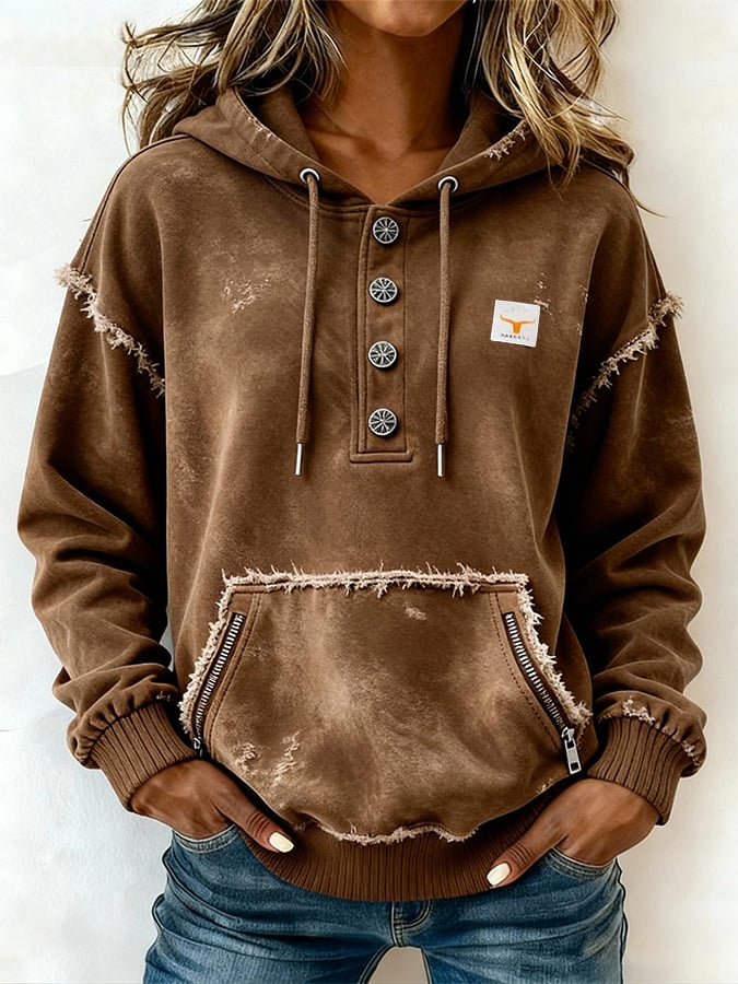 Winter Damen Hoodie braun – Oversize, warm & kuschelig