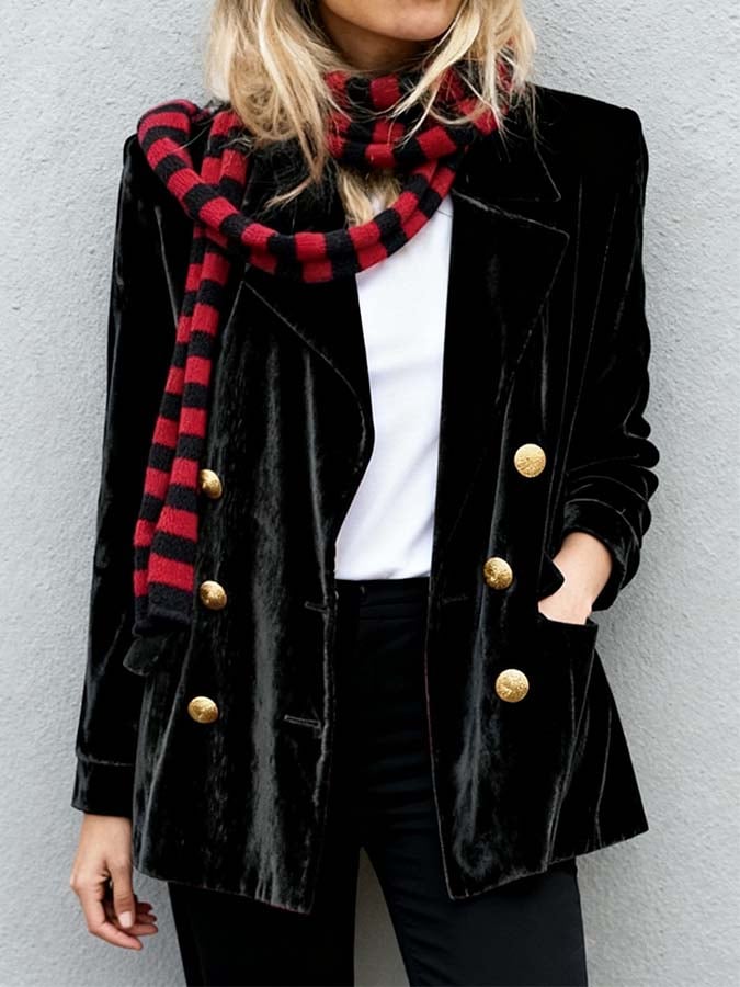 Winter Samt Blazer Damen weinrot Vintage Chic festlich