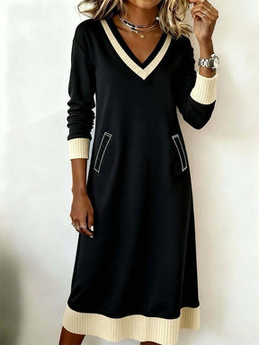 Chic Color Block Midi Sweater Dress - Ihr stylischer Begleiter für den Herbst