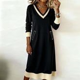Chic Color Block Midi Sweater Dress - Ihr stylischer Begleiter für den Herbst