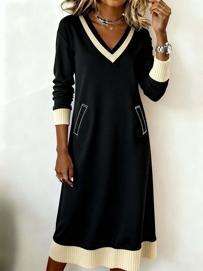 Chic Color Block Midi Sweater Dress - Ihr stylischer Begleiter für den Herbst