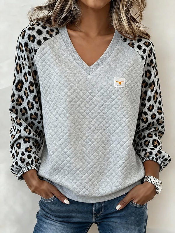 Winter Damen Sweatshirt Leo Colorblock warm & casual