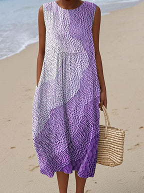 Türkis Midi Kleid Winterchic ärmellos casual Strandlook