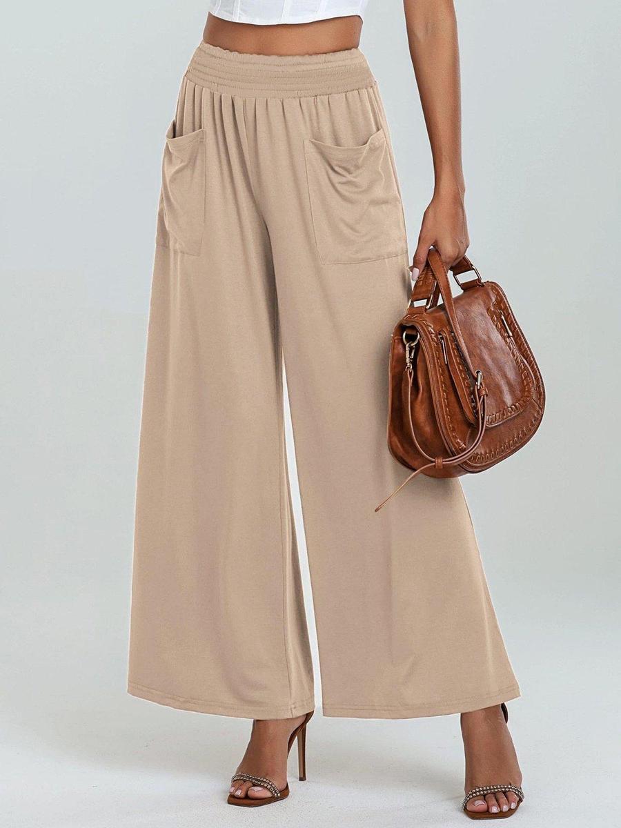 Apricotfarbene Plain Pants - Herbstsgarderobe Must-Have mit Komfort & Stil