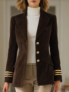 Eleganter Long Sleeve Streifen-Blazer - Ihr stilvoller Herbstbegleiter