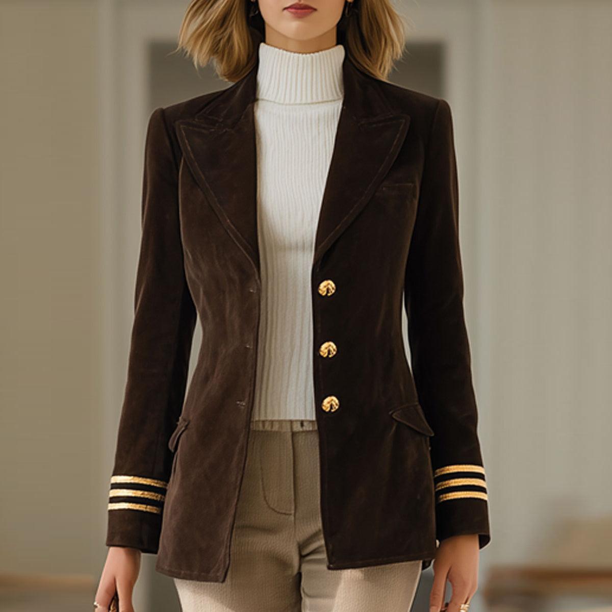 Eleganter Long Sleeve Streifen-Blazer - Ihr stilvoller Herbstbegleiter