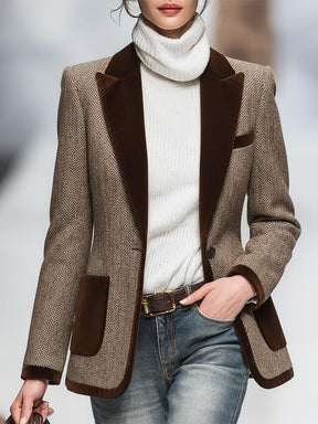 Winterlicher Samt-Blazer im Retro-Stil: Elegant & Warm für die kalte Jahreszeit