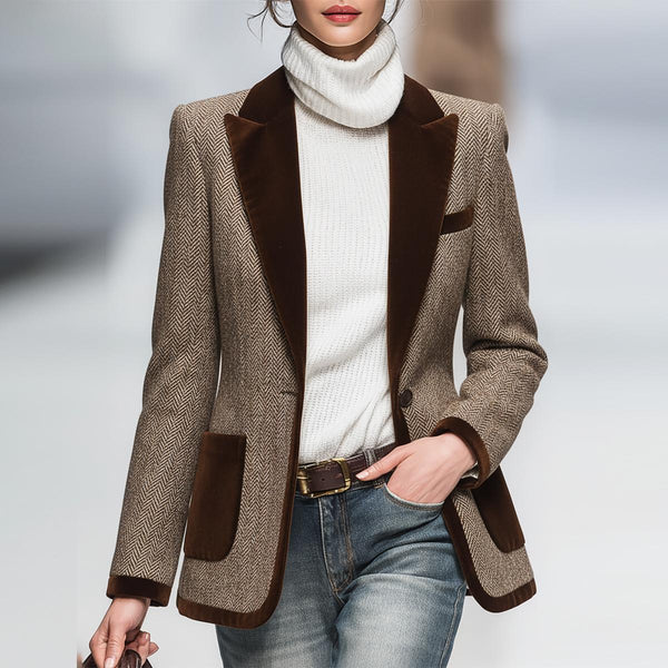Winterlicher Samt-Blazer im Retro-Stil: Elegant & Warm für die kalte Jahreszeit
