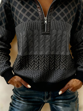 Kuscheliges Winter Sweatshirt Herren Fleece Stehkragen Anthrazit