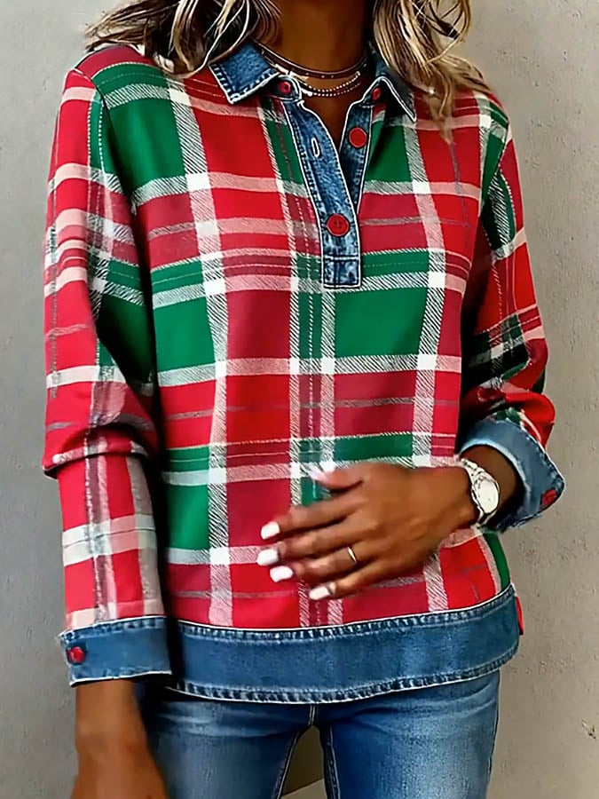 Kariertes Damen Winterhemd im Christmas Look, warm & casual