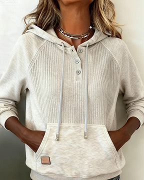 Comfy Herbst-Hoodie: Ribbed Knit Style für gemütliche Herbstspaziergänge