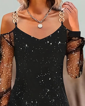 Herbstliches Black Star Print Minikleid - Eleganz trifft auf moderne Ästhetik