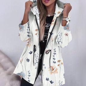 Stylish Floral Print Hoodie - Herbstsmode mit Komfort & Stil