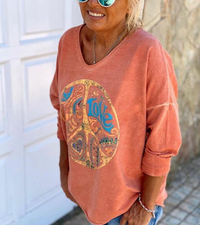 Happy Days Orange Sweatshirt – Herbstsmode mit Retro-Charme & Komfort