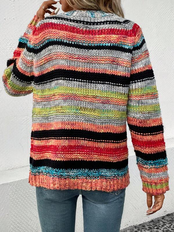 Herbstlicher Showy Striped Cardigan - Stilvoll & Warm durch die Saison