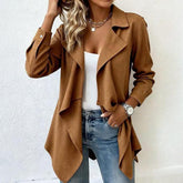 Warmer brauner Long Sleeve Blazer für stilvolle Winter-Looks