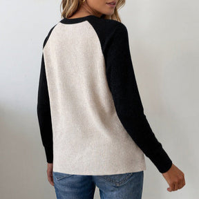 Herbstlicher Wohlfühl-Pullover: Comfy Long Sleeve V-Neck Sweater
