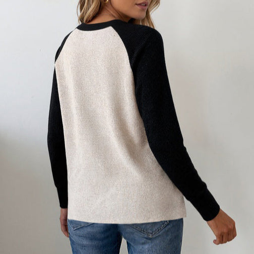 Herbstlicher Wohlfühl-Pullover: Comfy Long Sleeve V-Neck Sweater
