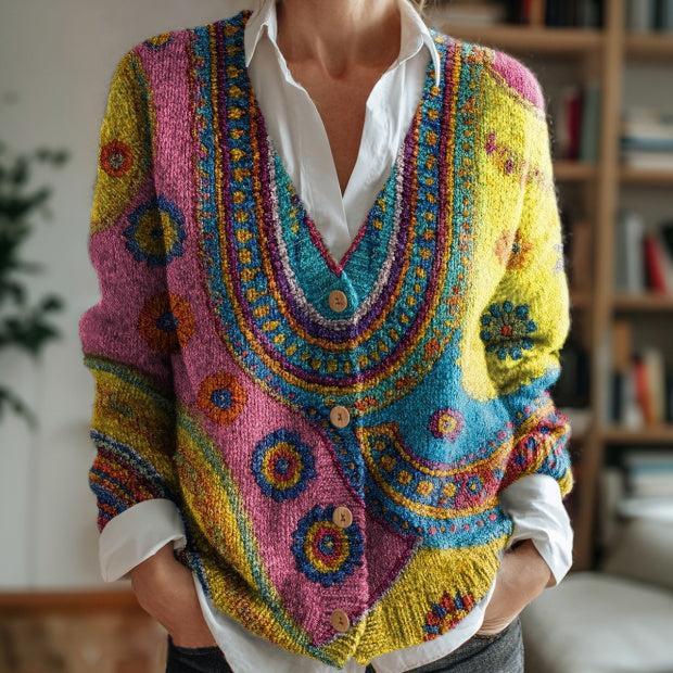 Herbstzauber: Stylisher Multicolor Cardigan – Bequem, Elegant & Wärmend