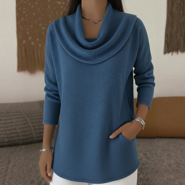 Herbsthighlight: Elegantes Blue Long Sleeve Top für kuschelige Tage