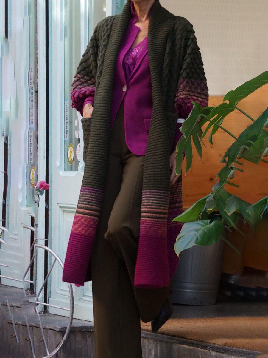 Herbst-Chic Modern Print Long Sleeve Cardigan - Farbenfroher Stil trifft Komfort