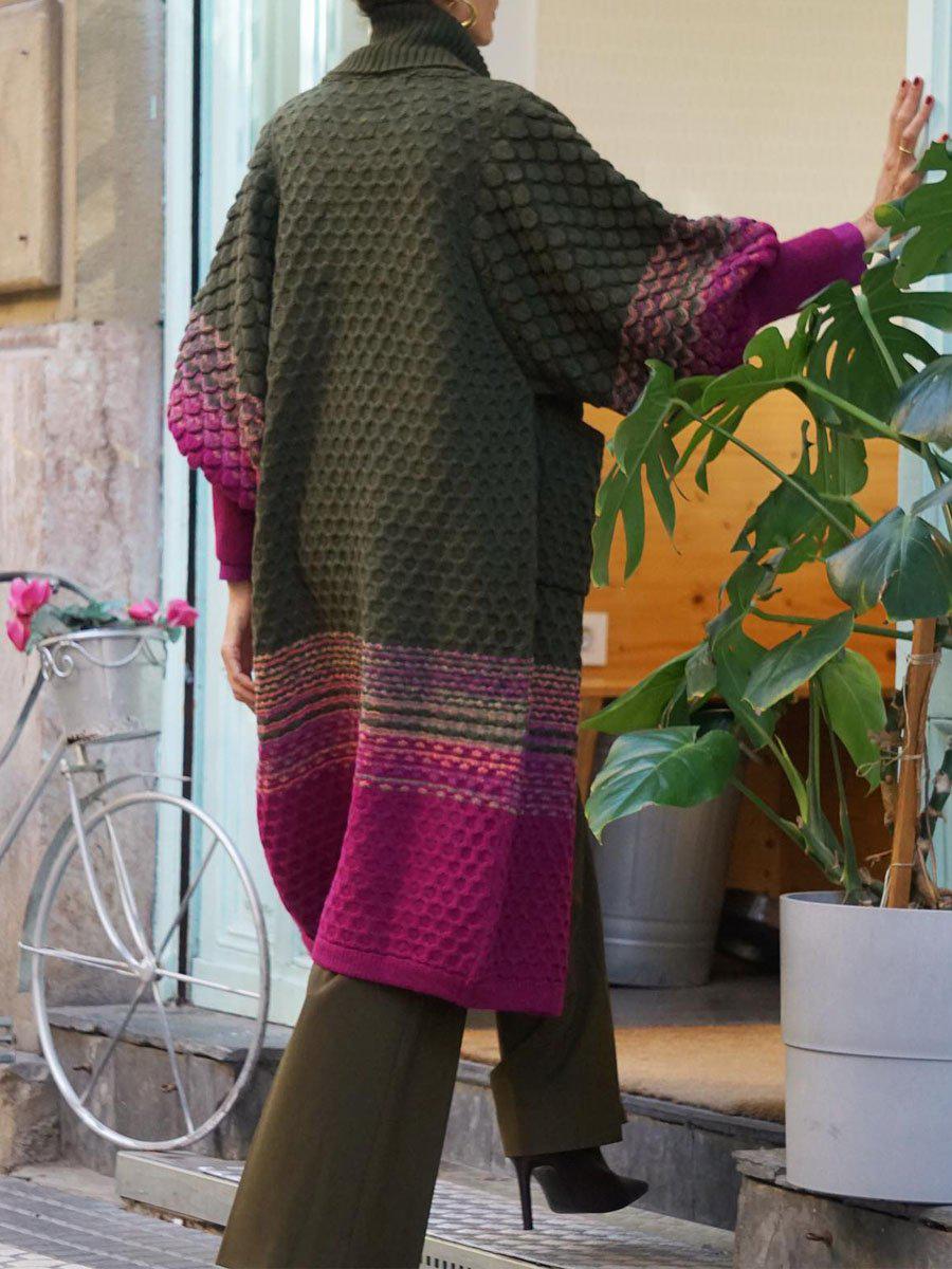Herbst-Chic Modern Print Long Sleeve Cardigan - Farbenfroher Stil trifft Komfort