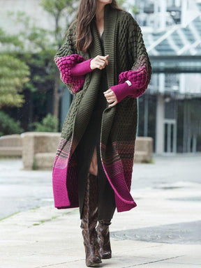 Herbst-Chic Modern Print Long Sleeve Cardigan - Farbenfroher Stil trifft Komfort