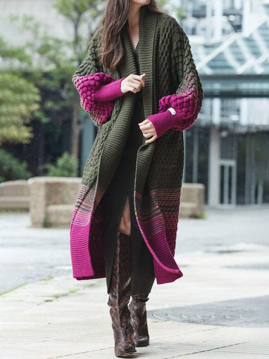 Herbst-Chic Modern Print Long Sleeve Cardigan - Farbenfroher Stil trifft Komfort