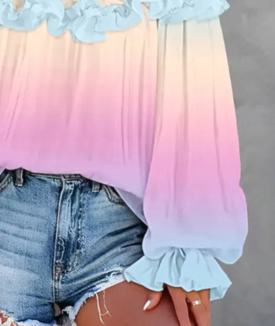 Sweet Multicolor Long Sleeve Top: Herbstsfrischer Stil & Komfort