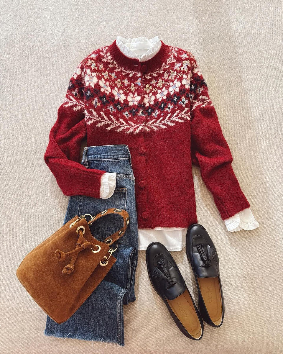 Herbst-Highlight: Wärmender Roter Langarm-Cardigan - Vielseitig & Stilsicher