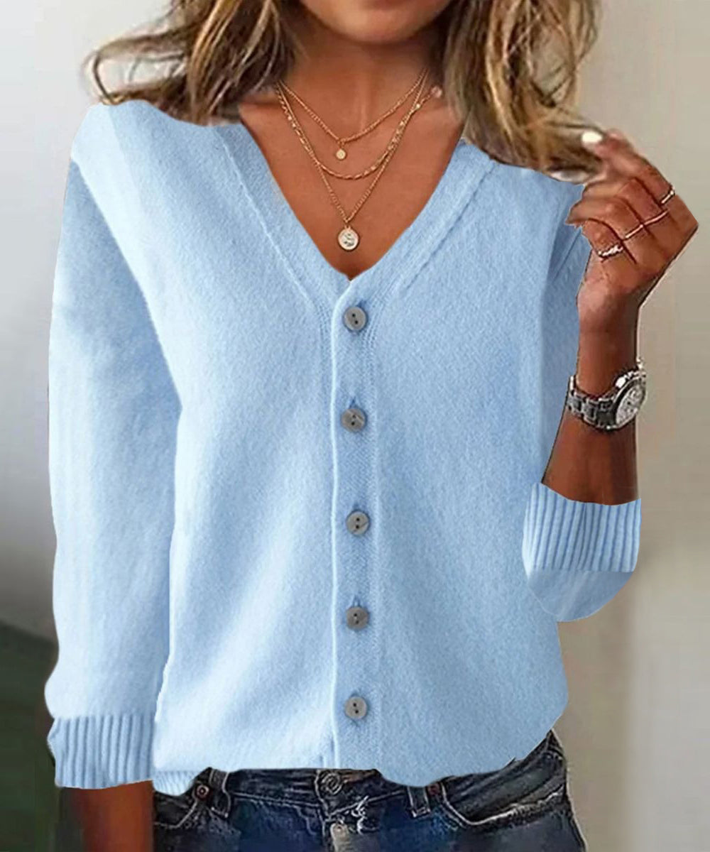 Herbstlicher Basic Long Sleeve Cardigan - Kuschelweicher Stil für kühle Tage