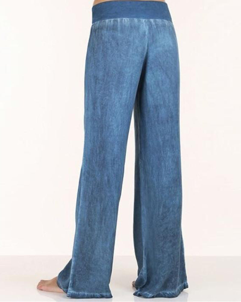 Bequeme Blue Side Pocket Plain Pants - Herbstshose mit Stil & Komfort