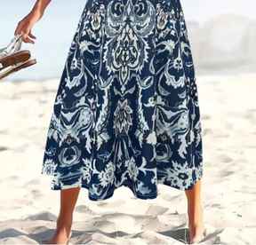 Ärmelloses Groovy Blue Maxi-Kleid - Eleganz & Komfort für den Frühling