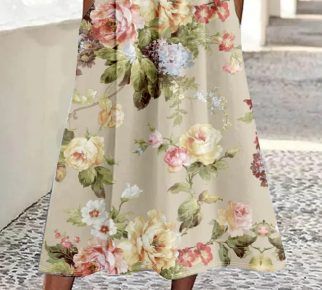 Khaki Midi-Kleid mit Seitentaschen - Ihr stilvoller Begleiter für den Herbst
