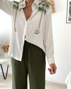 Unique Collared Long Sleeve Two Piece Set - Eleganz & Komfort für den Herbst