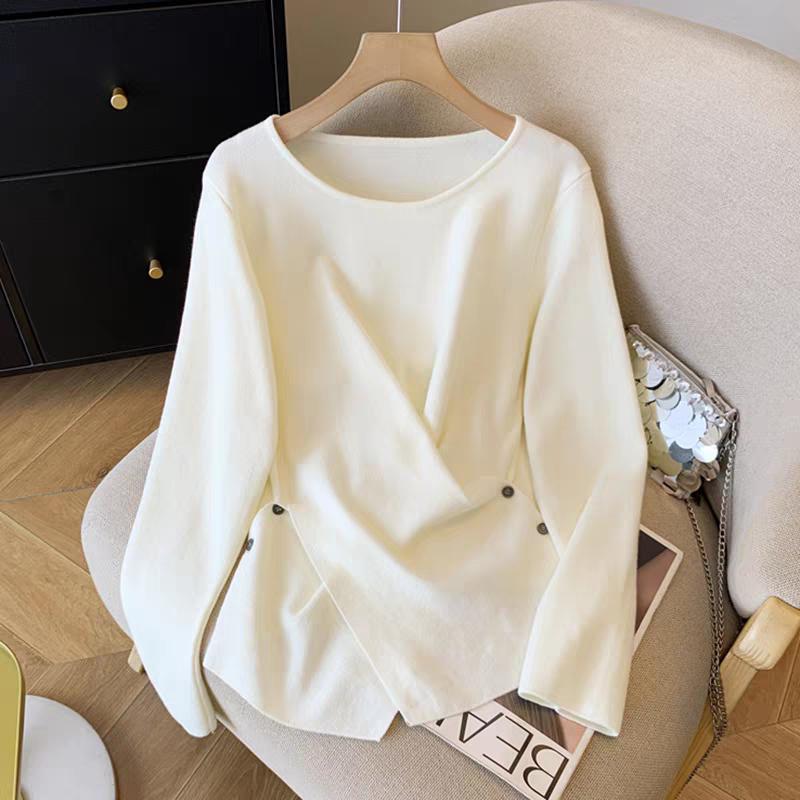Cozy Round Neck Long Sleeve Sweater - Stilvoller Herbstsbegleiter in Baumwolle/Acryl