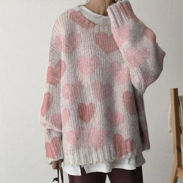 Sweet Pink Round Neck Sweater - Ihr femininer Begleiter für den Herbst