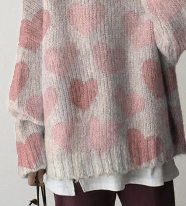 Sweet Pink Round Neck Sweater - Ihr femininer Begleiter für den Herbst