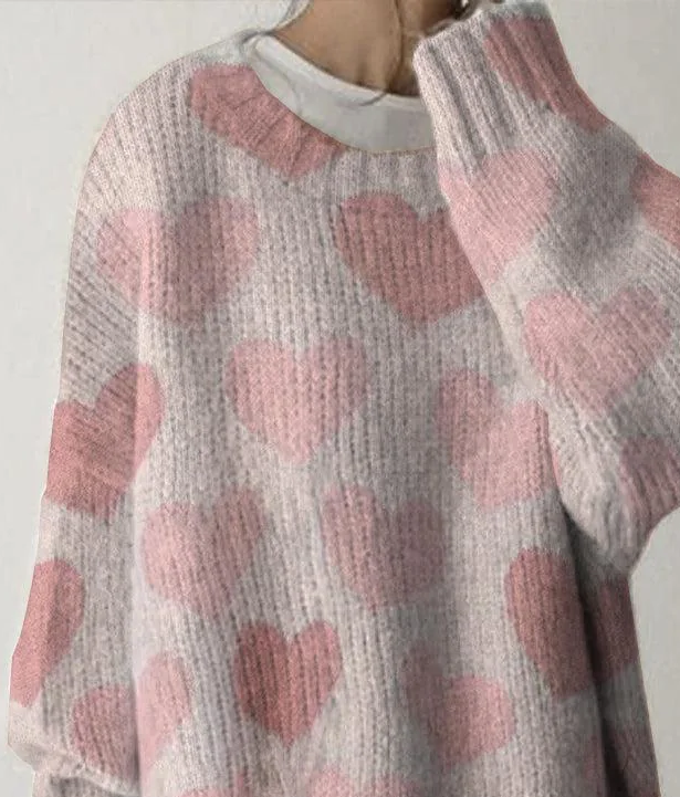Sweet Pink Round Neck Sweater - Ihr femininer Begleiter für den Herbst